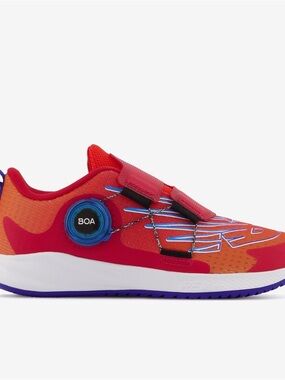 Size 13 Wide New Balance Kids Red and Orange BOA Sneaker with Blue Dial